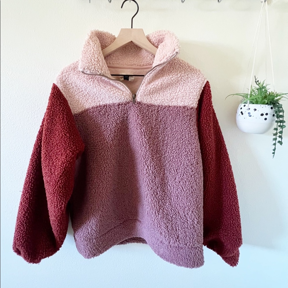 UNIVERSAL THREADS l Oversized Faux Sherpa Pullover Jacket / Sweatshirt